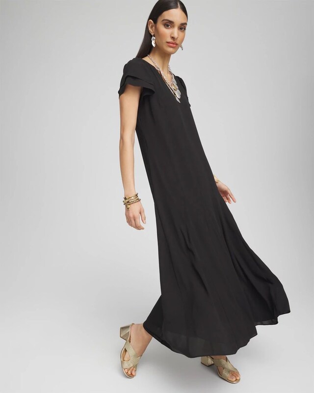 Crepe V-Neck Maxi Dress - image 2